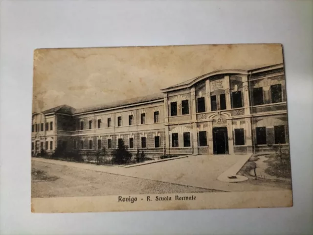 CARTOLINA ROVIGO REGIA SCUOLA NORMALE Fp Vg 1916