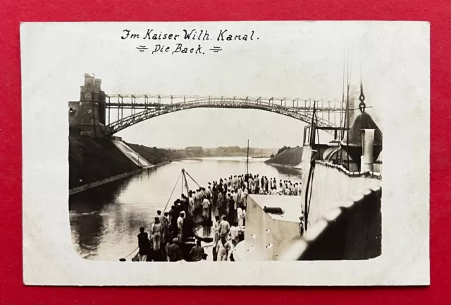 Militär Foto AK Kaiserliche Kriegsmarine 1. WK Die Back im Wilhelm Kanal( 122645