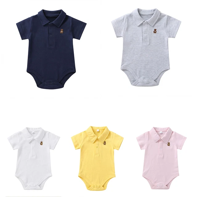 Toddler Baby Boys Casual Top Short Sleeve Romper Summer Bodysuit Cotton Jumpsuit