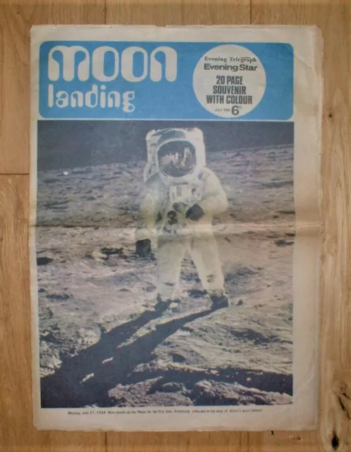 Original 1969 July Moon Landing 20 Page Colour Souvenir - Evening Telegraph Star