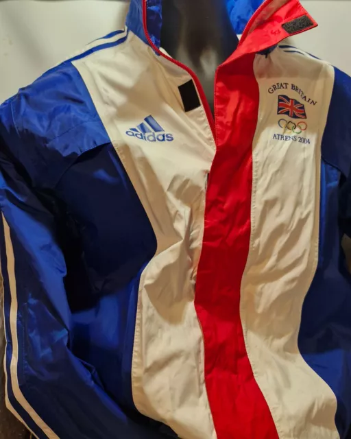 Adidas Team GB 2004 Athens Olympics' Rain Suit Tracksuit Jacket Size Small VGC