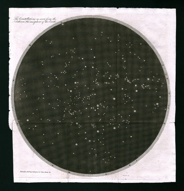1809 Astronomy North Sky Star Map Polaris Constellations Telescope Hemisphere
