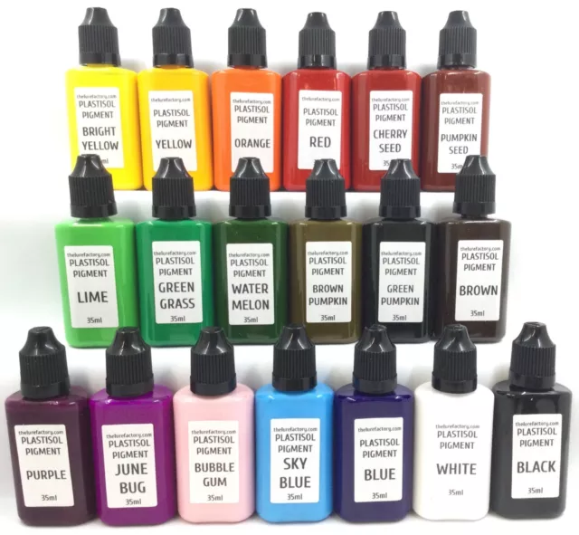 Lure Factory Liquid Plastisol Pigments 26 Colours Soft Plastic Lure Making