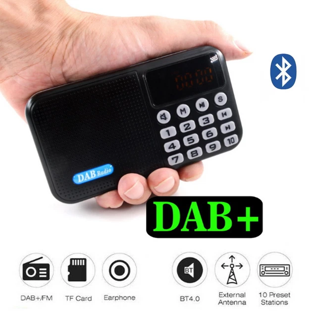 PORTABLE DAB DAB+ Digital Radio with FM Rechargeable Battery Bluetooth ...