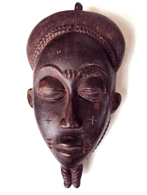 VINTAGE ROYAL BAULE PASSPORT MASK African Carving Statue!!