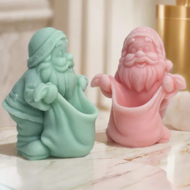 3D Christmas Santa Claus scented candle silicone soap mold DIY resin plaster