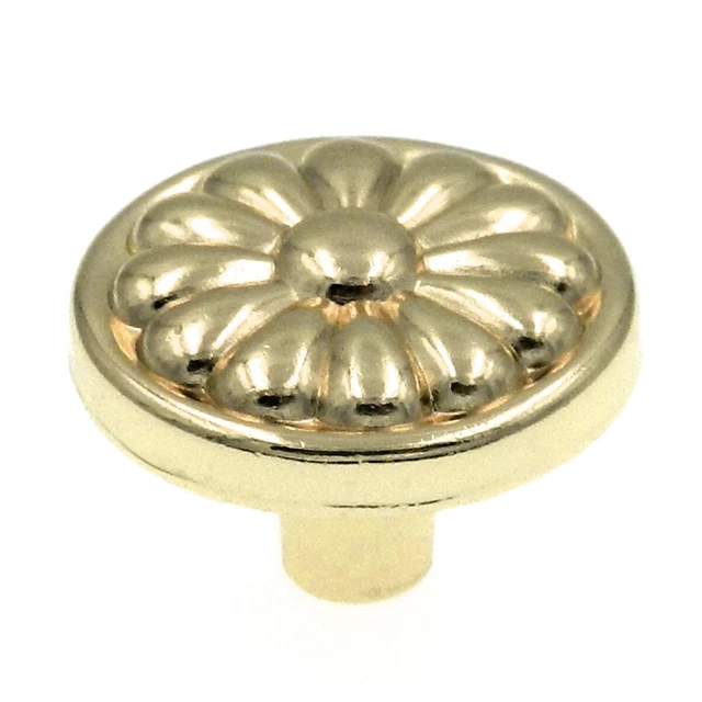 Hickory Hardware P531-PB Polished Brass 1 1/4" Round Cabinet Knob Pulls Newport