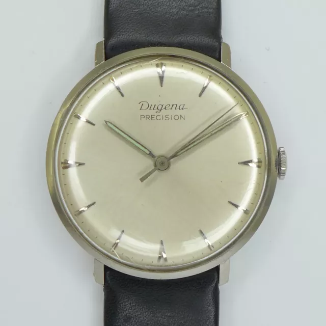 DUGENA Precision Herren Armbanduhr Stahl Handaufzug - 1960er Jahre Klassiker !