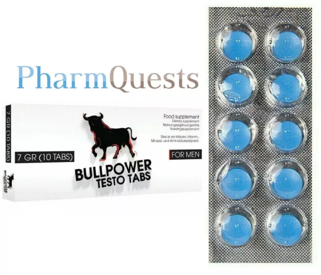 10 x Blaue Pillen Herbal 🔥 Bull Power für Männer 🔥 Testo Tabs Selen L-Arginin