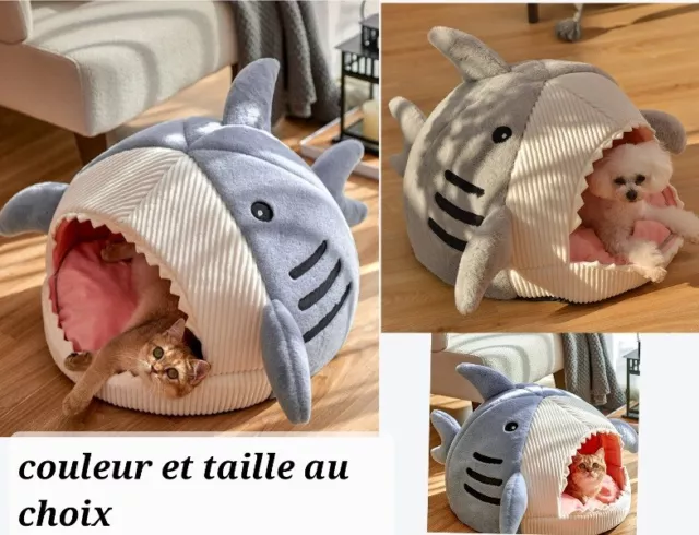 Animalerie Panier Chat Requin Maison Petit Chien Niche Animaux Doux Confortable
