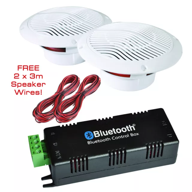 Amplificateur Bluetooth sans fil de salle de bain 2 x haut-parleurs de plafond résistants à l'humidité