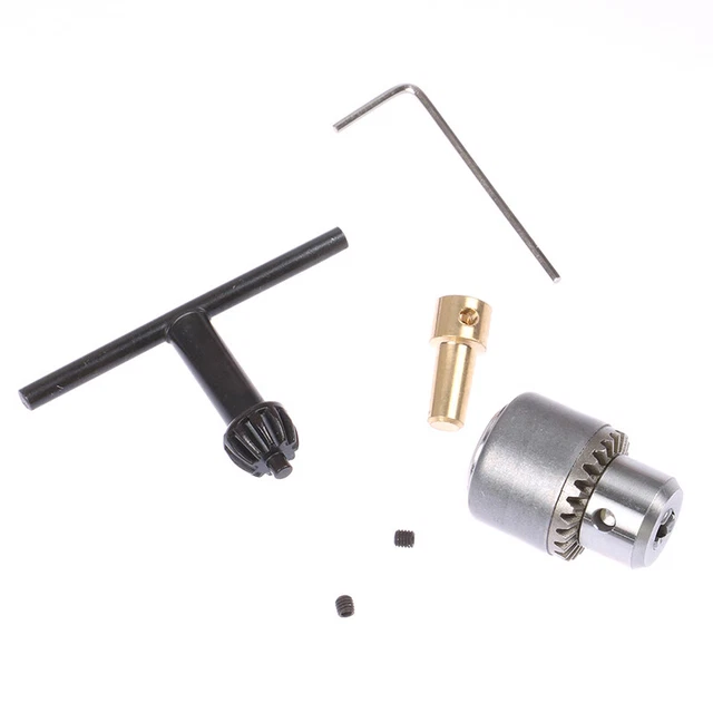 1 Set Mini Drill Chuck Micro 0.3-4mm Taper Mounted Drill Chuck and Wrench 3