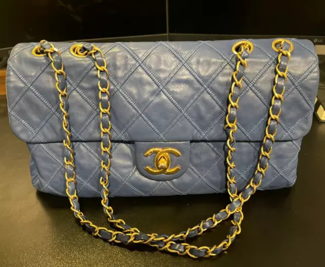 CHANEL CLASSIC FLAP bag iridescent blue $7,955.00 - PicClick
