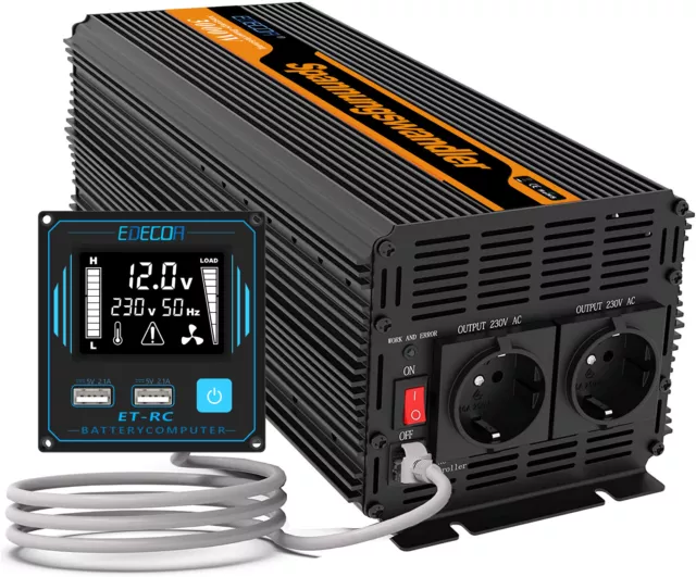 Convertitore 3000W DC 12V AC 220V Power Inverter trasformatore 2.1A USB