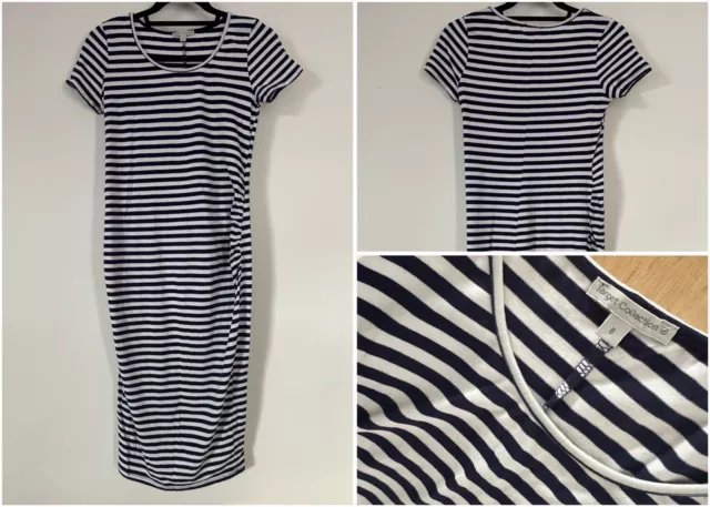 TARGET COLLECTION Maternity Dress - Navy & White Stripe - Size  8 - EUC