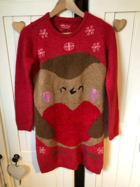 Lovely Girls Knitted Christmas Jumper Dress From Tu Knitwear Size 12 Y