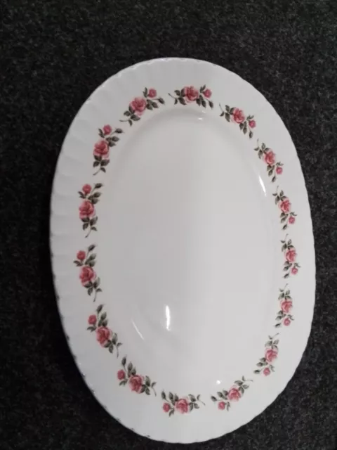 Vintage "Romance" Ridgeway White Mist Pink Rose Platter