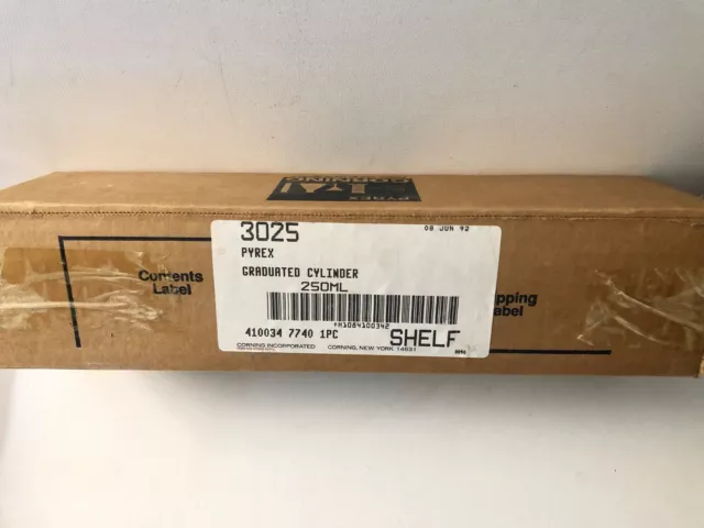 Corning Pyrex 250ml Graduated Cylinder #3025 New In Box