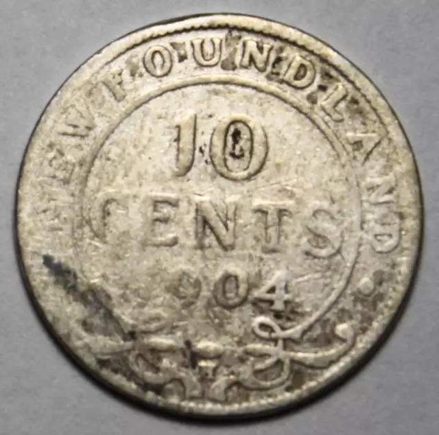 Newfoundland 1904H Silver 10 Cents (12a)