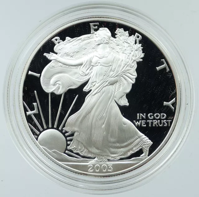 2003 UNITED STATES USA American Eagle & Liberty PROOF SILVER Dollar Coin i117787
