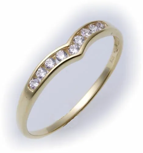 Damen Ring echt Gold 333 Zirkonia 8kt Gelbgold günstige Qualität Neu Z1691 ZI