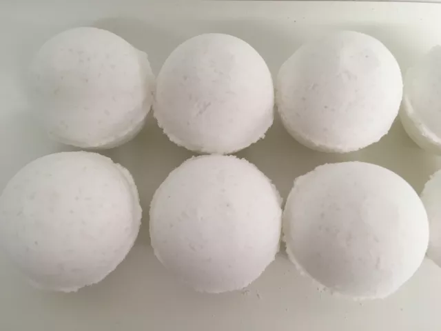 6 Pure White Bath Bombs 5oz Hypoallergenic Unscented For Sensitive Skin for Kids