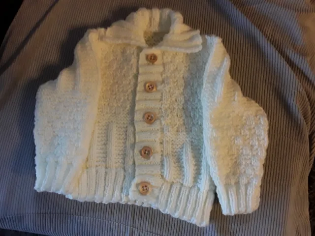 hand knitted baby boys cardigans 0-3 months