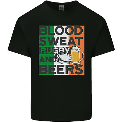Blood Sweat Rugby and Beers Ireland Funny Mens Cotton T-Shirt Tee Top