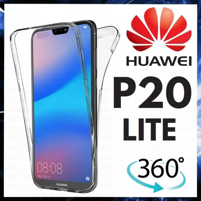 COVER 360° Per HUAWEI P20 LITE Custodia Fronte Retro TRASPARENTE Silicone TPU