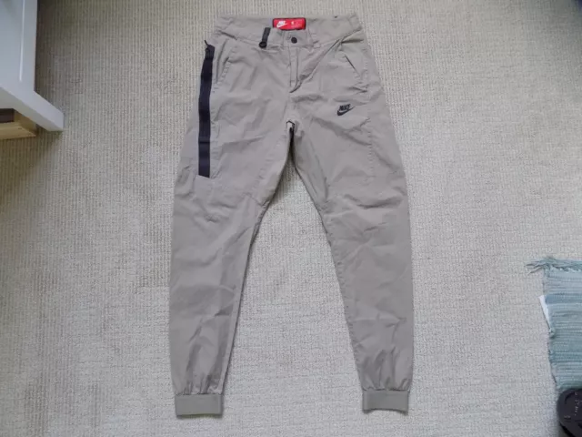 MENS 30 M Medium Nike Tech Woven Bonded Jogger Pants Khaki Black