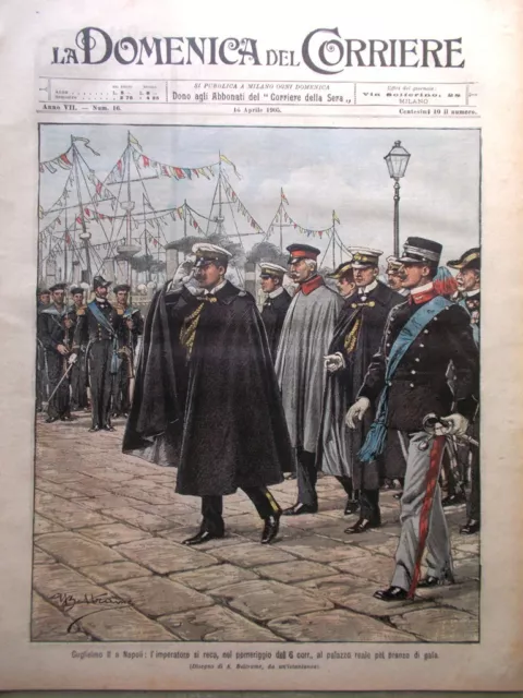 La Domenica del Corriere 16 Aprile 1905 Rivolta Tripoli De Sonnaz Vaticano Russi