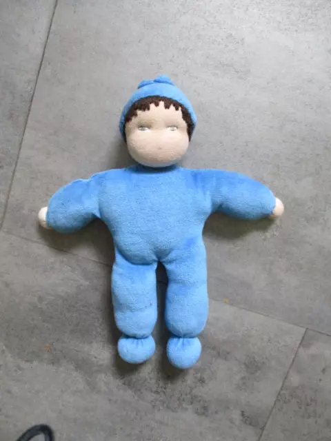 *kleine Stoffpuppe Schmusepuppe blau Kuschelpuppe