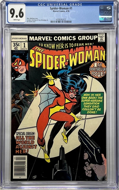 CGC 9.6 SPIDER-WOMAN #1 New Origin Jessica Drew Marvel Comics 1978 White Pages