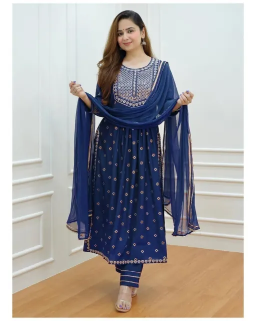 Women's Tunic Kurti Indian Pakistani Anarkali  Set Dress Bollywood Salwar Kameez