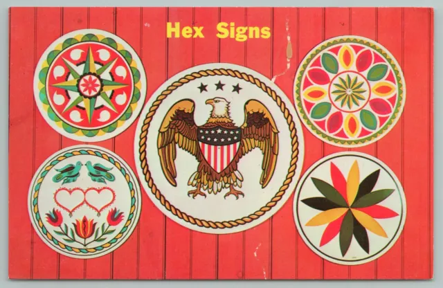 Pennsylvania Dutch Country~Hex Signs~Vintage Postcard