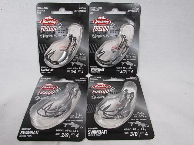 BERKLEY FUSION 19 Weighted Swimbait Needle Point fish hooks Choose your  size! $3.19 - PicClick