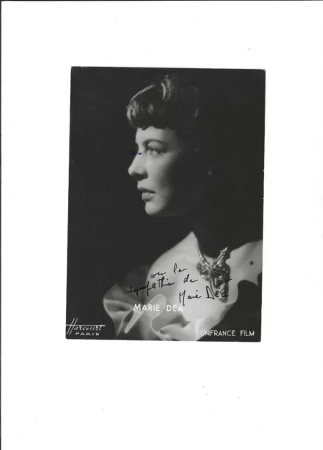 Autographe original de MARIE DEA sur photo (Harcourt)