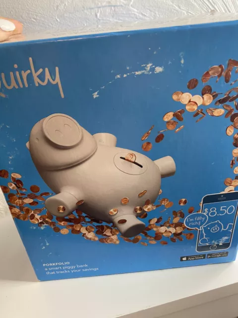 NIB Quirky Porkfolio Smart Piggy Bank Tracks Savings Wifi ConnectApple Android