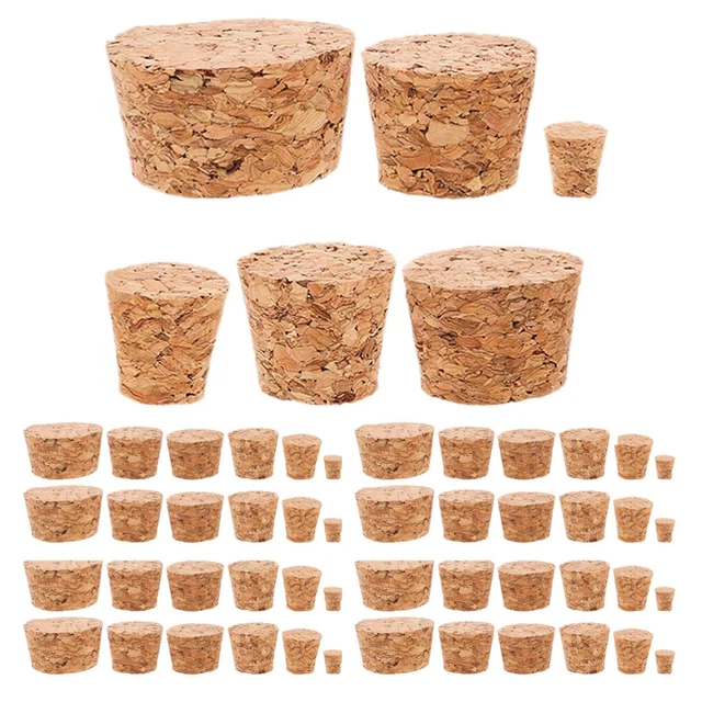 Lot 4 Bouchons Coniques En Liège Naturel – 30×23×28 Mm Pour Bouteilles Vin, Huile, Carafes, Bocaux – Fermeture Hermétique
