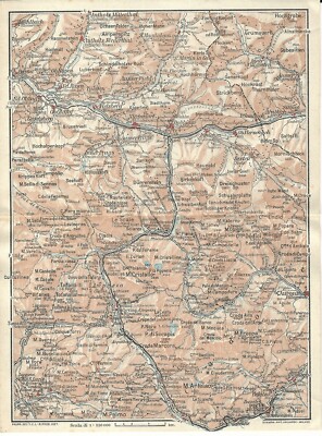 ALTO ADIGE ALTA VAL VENOSTA Carta geografica Touring Club 1920 