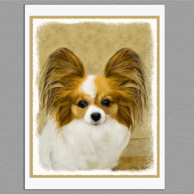 6 Papillon Dog Blank Note Greeting Cards