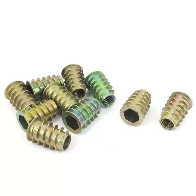 10 pcs M10x25mm zingué vis à vis dans l'écrou à insert pour bois