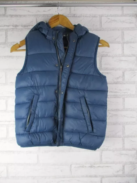 Seed Heritage Boys puffer vest, jacket coat blue sleeveless 10 years hooded 2