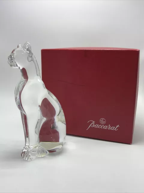 Baccarat Egyptian Sitting Cat Crystal Glass Figurine France