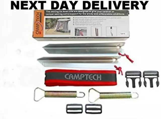 New Camptech Genuine Full Awning Tie Down Storm Mate Strap Kit Buckle Straps