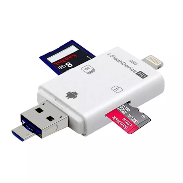 i-Flash USB Drive Micro SD TF Memory Card Reader Adapter For Android iPhone iPad