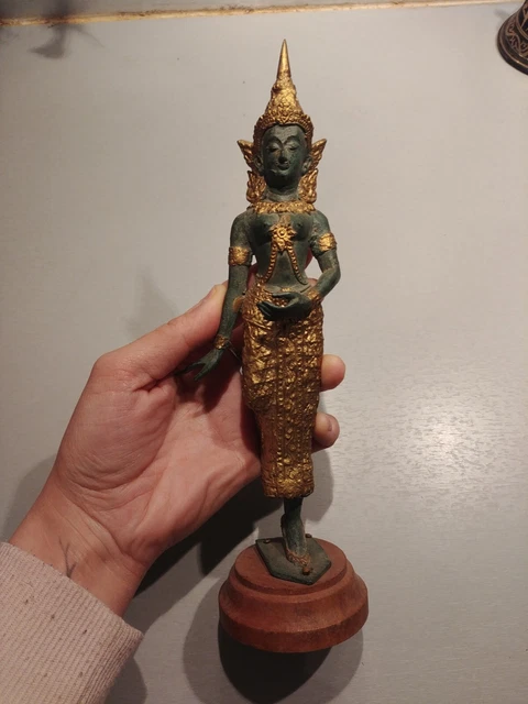 Sculpture en bronze Danseuse égyptienne socle en marbre Art Déco