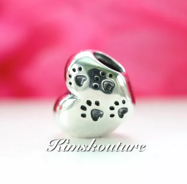 Authentic Sterling Silver  My Sweet Pet Paw Charm I Love My Pet 791262