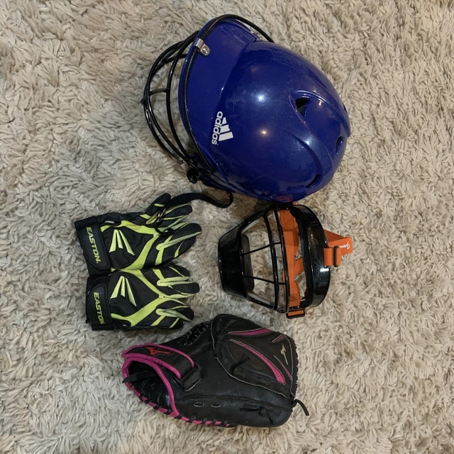 Girls Softball Gear LOT! Adidas Helmet, Mizuno Glove, Easton Gloves & GameFace!!