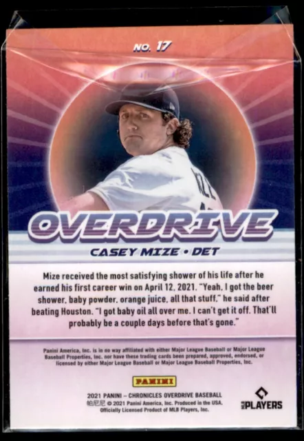 2021 Panini Chronicles Overdrive Casey Mize Detroit Tigers #17 2